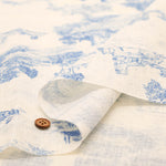 Made in Italy QUORUM Linen Printed Fabric - Toile Style - nomura tailor