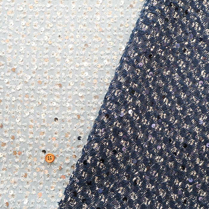 Made in Italy QUORUM - T/C Cut Denim & Sequin Fabric - nomura tailor
