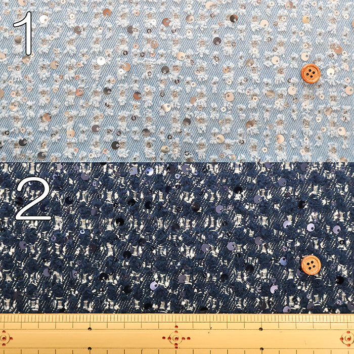 Made in Italy QUORUM - T/C Cut Denim & Sequin Fabric - nomura tailor