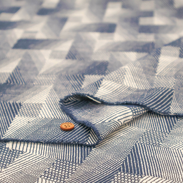 Made in Italy QUORUM Cotton Jacquard Fabric - Mosaic - nomura tailor