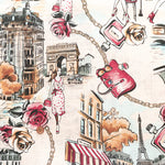 Made in Italy QUORUM Linen Printed Fabric  - Cityscape - nomura tailor