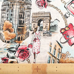 Made in Italy QUORUM Linen Printed Fabric  - Cityscape - nomura tailor