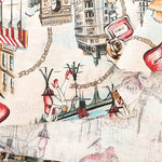 Made in Italy QUORUM Linen Printed Fabric  - Cityscape - nomura tailor