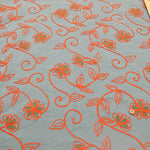 Made in India Cotton MANGLAM Embroidered Fabric - Botanical - nomura tailor