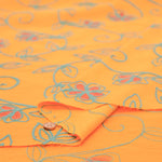 Made in India Cotton MANGLAM Embroidered Fabric - Botanical - nomura tailor