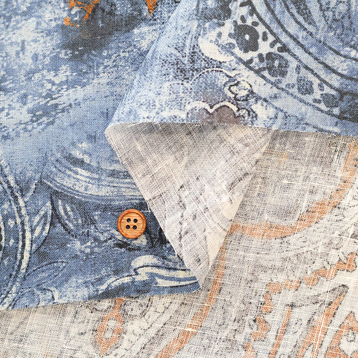 Made in Italy Linen Printed Fabric - nomura tailor