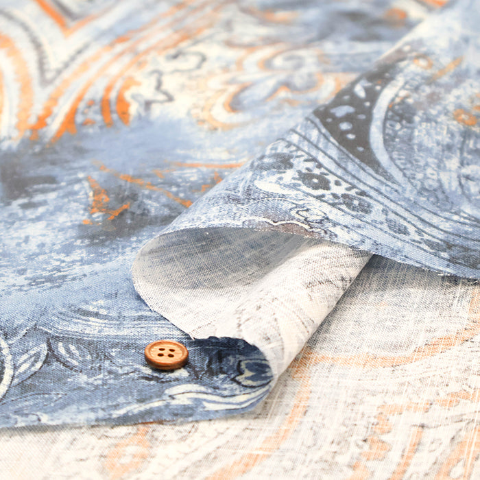 Made in Italy Linen Printed Fabric - nomura tailor