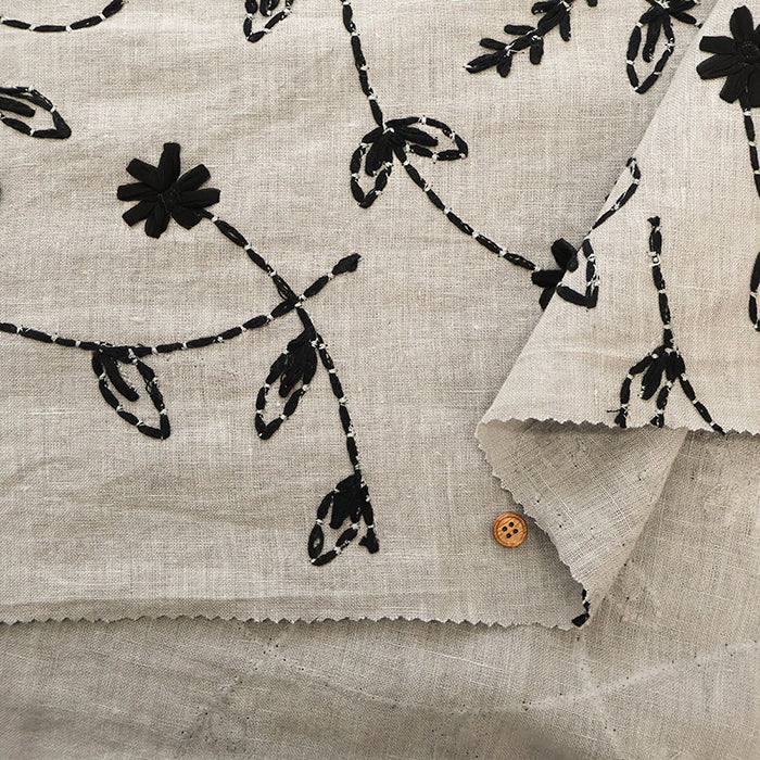 Made in India AP FASHION Linen Lace Fabric - nomura tailor