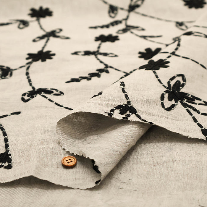 Made in India AP FASHION Linen Lace Fabric - nomura tailor