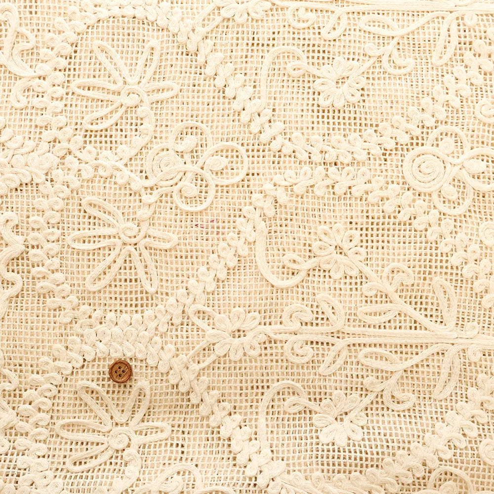 Made in Italy Cotton Lace Fabric - Flower Motif - nomura tailor