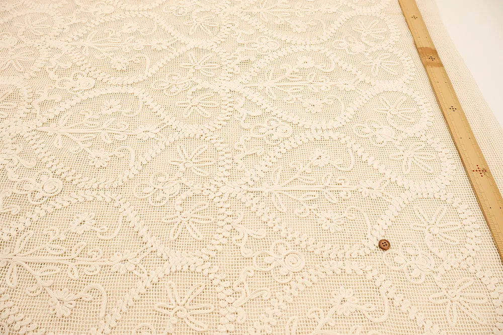 Made in Italy Cotton Lace Fabric - Flower Motif - nomura tailor