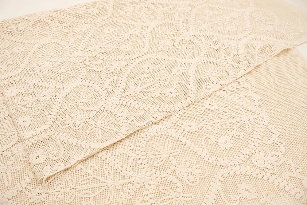 Made in Italy Cotton Lace Fabric - Flower Motif - nomura tailor