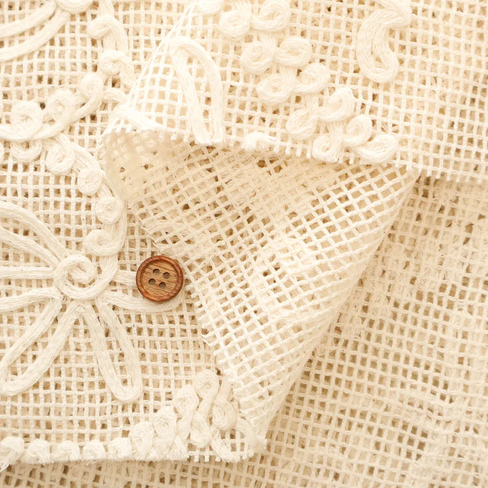 Made in Italy Cotton Lace Fabric - Flower Motif - nomura tailor