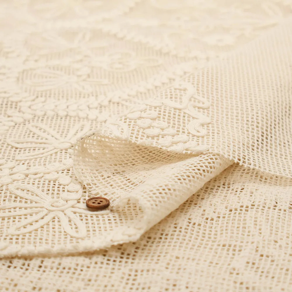 Made in Italy Cotton Lace Fabric - Flower Motif - nomura tailor