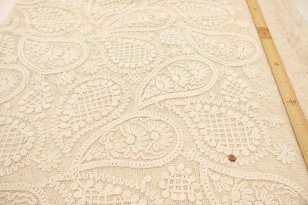 Made in Italy Cotton Lace Fabric - Paisley Flower - nomura tailor