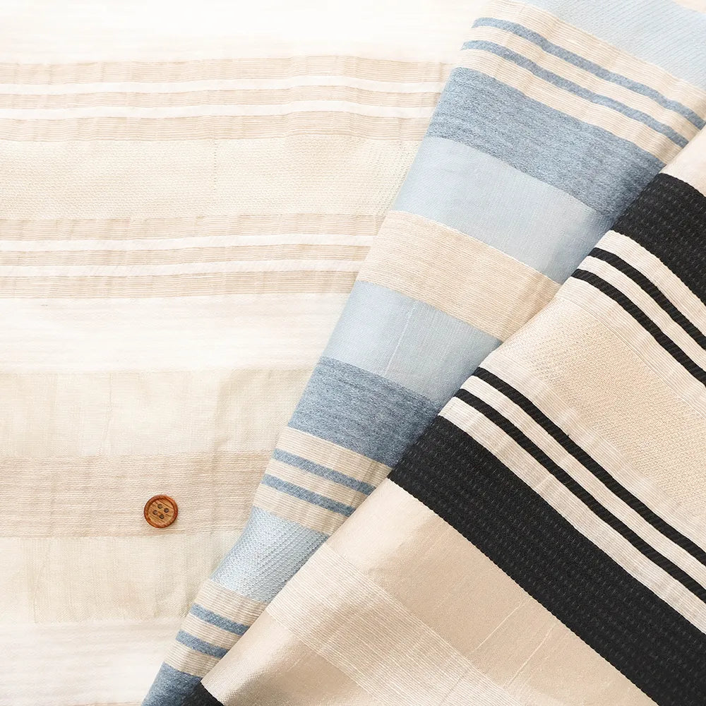 Made in Italy Linen Blend Border Fabric - nomura tailor