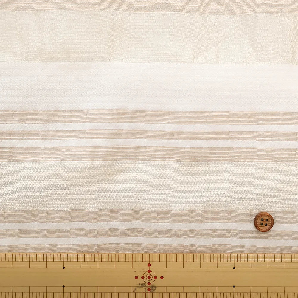 Made in Italy Linen Blend Border Fabric - nomura tailor