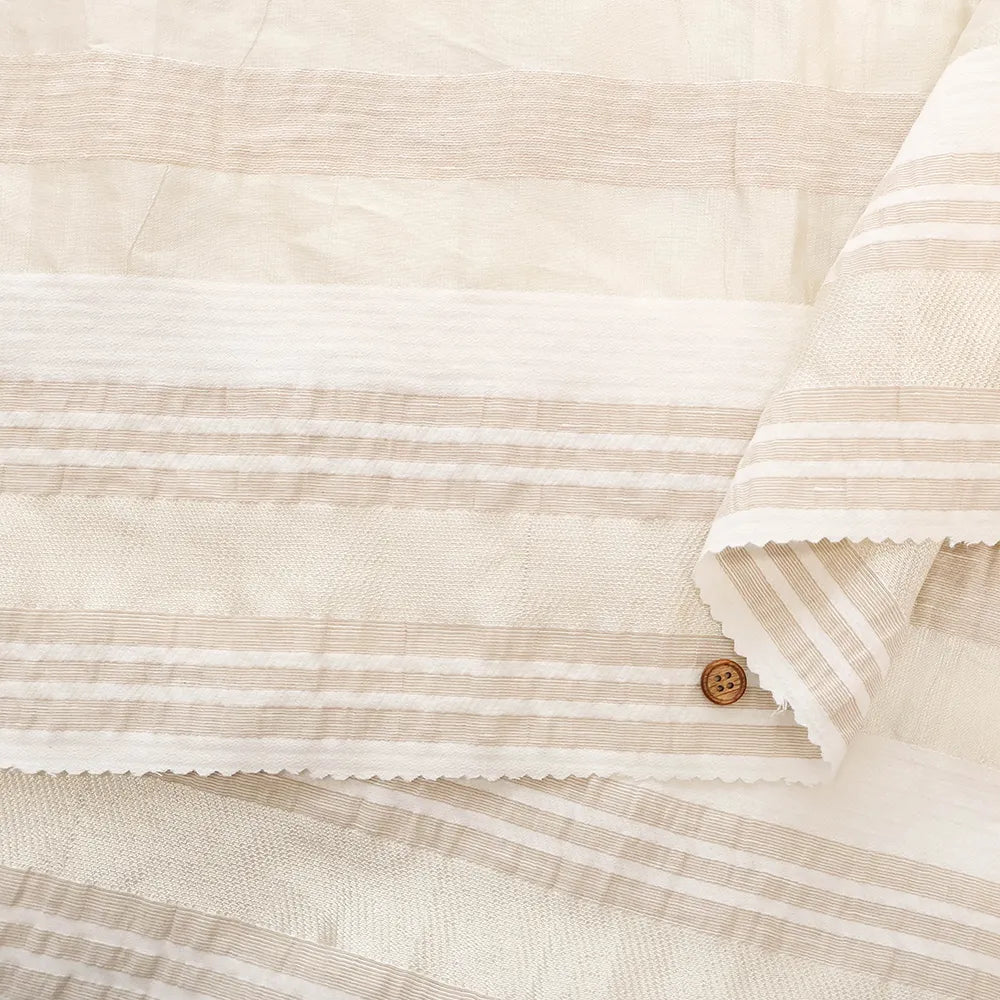 Made in Italy Linen Blend Border Fabric - nomura tailor