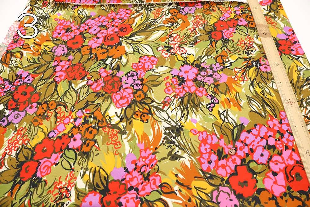 Made in Italy コットンインポートニットプリント生地 - Painted Flowers - nomura tailor