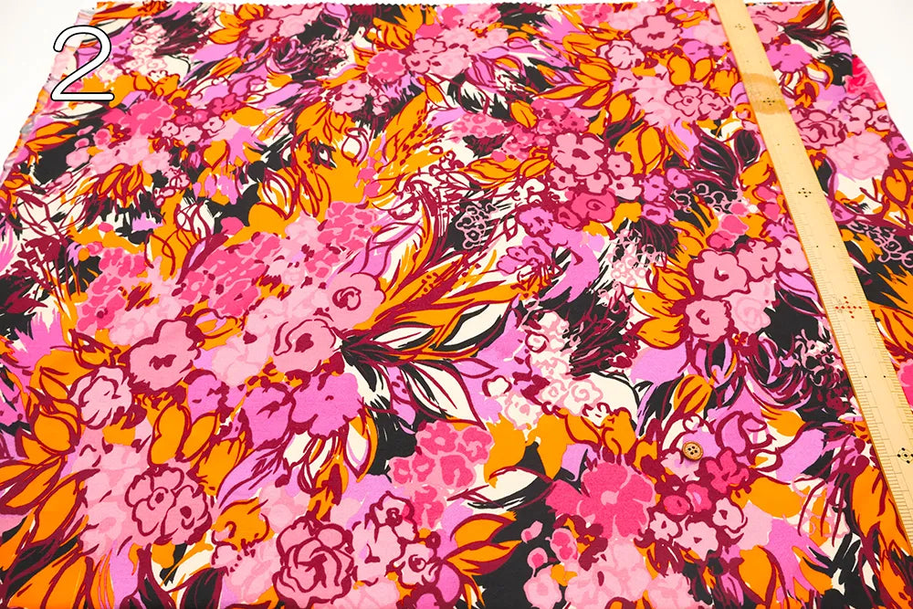 Made in Italy コットンインポートニットプリント生地 - Painted Flowers - nomura tailor