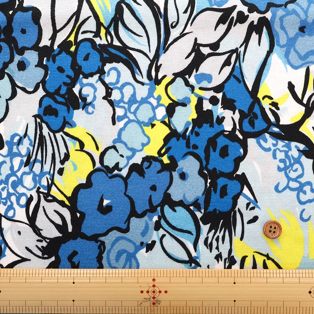 Made in Italy コットンインポートニットプリント生地 - Painted Flowers - nomura tailor