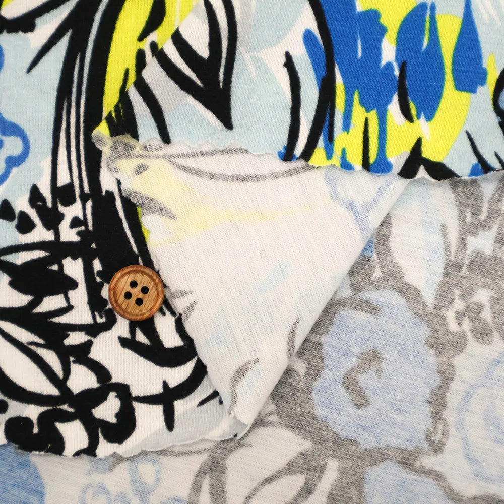 Made in Italy コットンインポートニットプリント生地 - Painted Flowers - nomura tailor