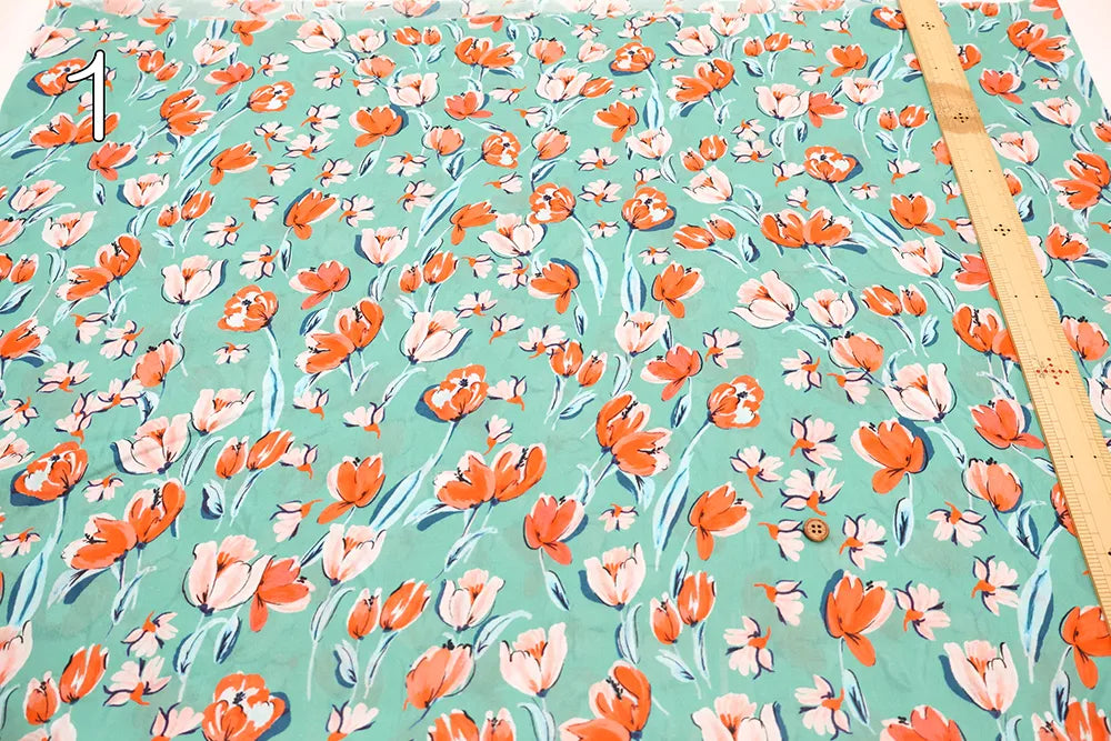 Made in France SPRINTEX コットンインポートローンプリント生地 - Watercolor Flower - nomura tailor