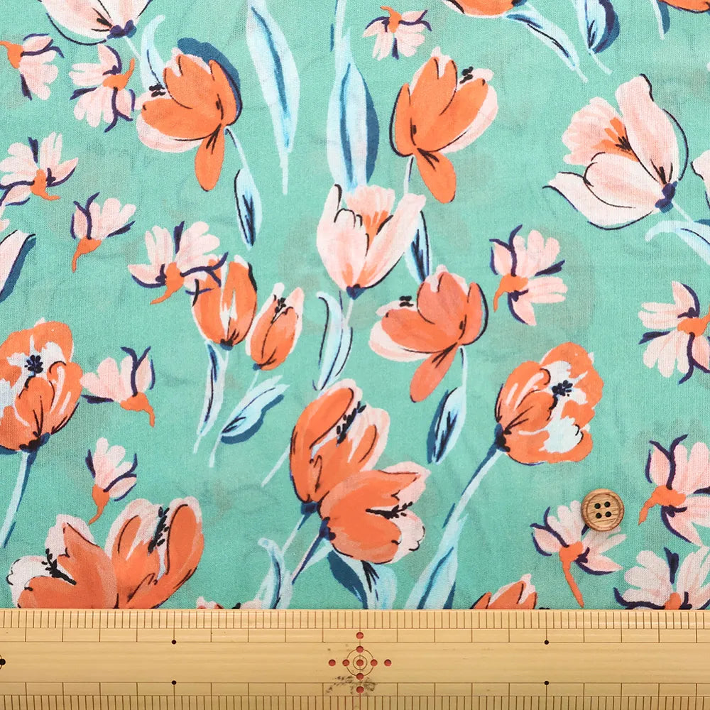 Made in France SPRINTEX コットンインポートローンプリント生地 - Watercolor Flower - nomura tailor