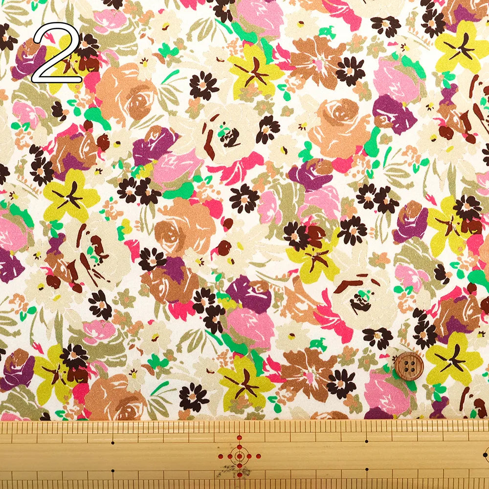 Made in Türkiye BEZTAS Cotton Imported Stretch Printed Fabric - Flowers - nomura tailor