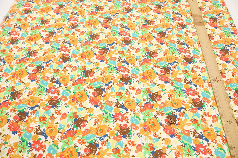 Made in Türkiye BEZTAS Cotton Imported Stretch Printed Fabric - Flowers - nomura tailor