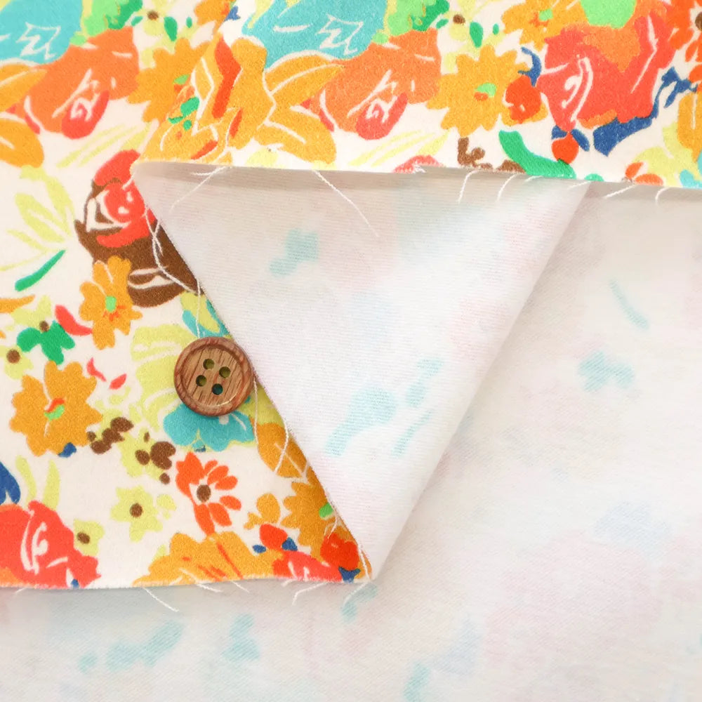 Made in Türkiye BEZTAS Cotton Imported Stretch Printed Fabric - Flowers - nomura tailor