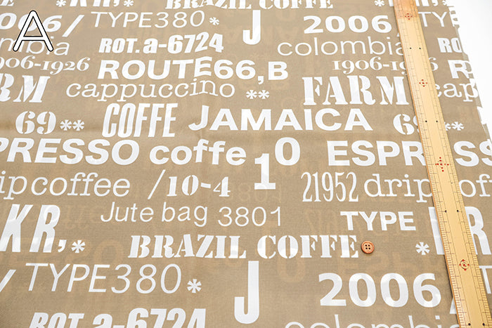 Water Repellent Nylon Oxford Printed Fabric - Cafe - nomura tailor