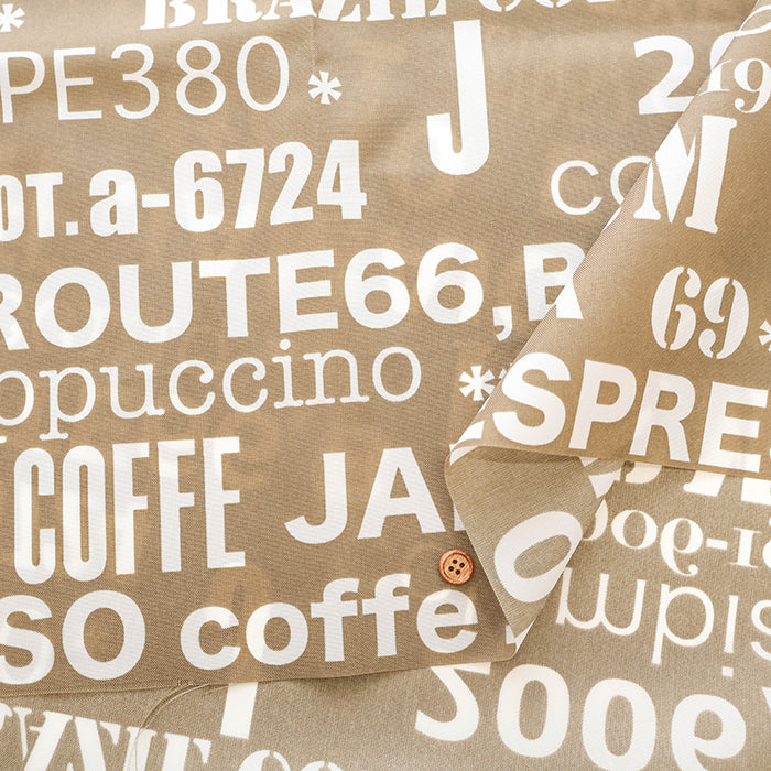 Water Repellent Nylon Oxford Printed Fabric - Cafe - nomura tailor