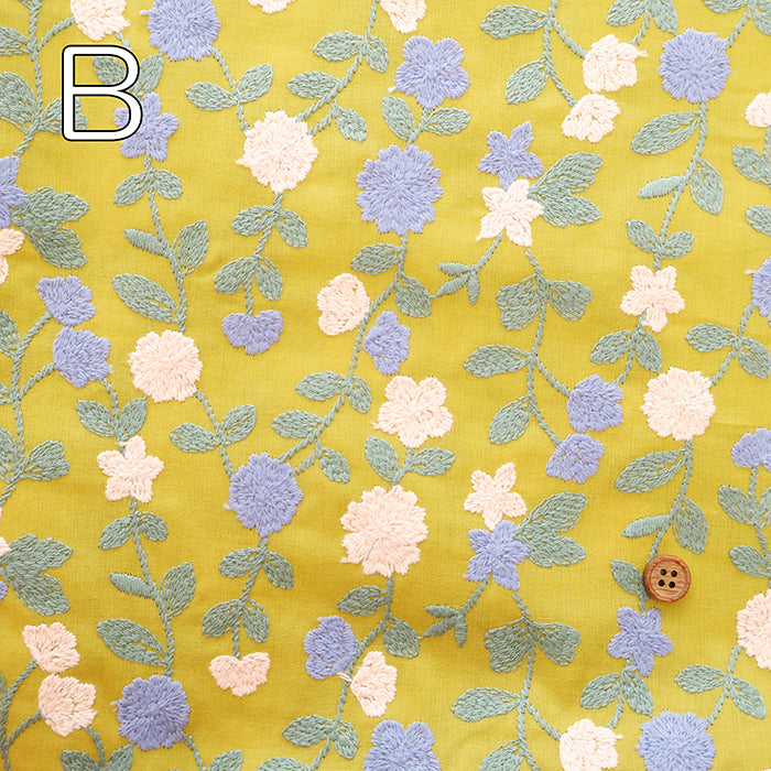 Cotton Lawn  Embroidered Fabric - Flower - nomura tailor
