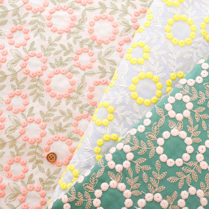 Cotton Lawn  Embroidered Fabric - Flower - nomura tailor