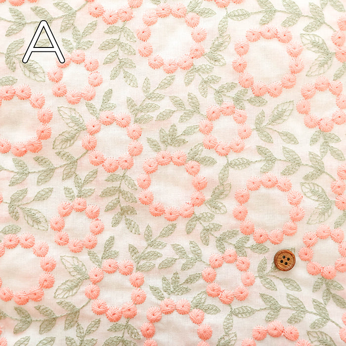 Cotton Lawn  Embroidered Fabric - Flower - nomura tailor