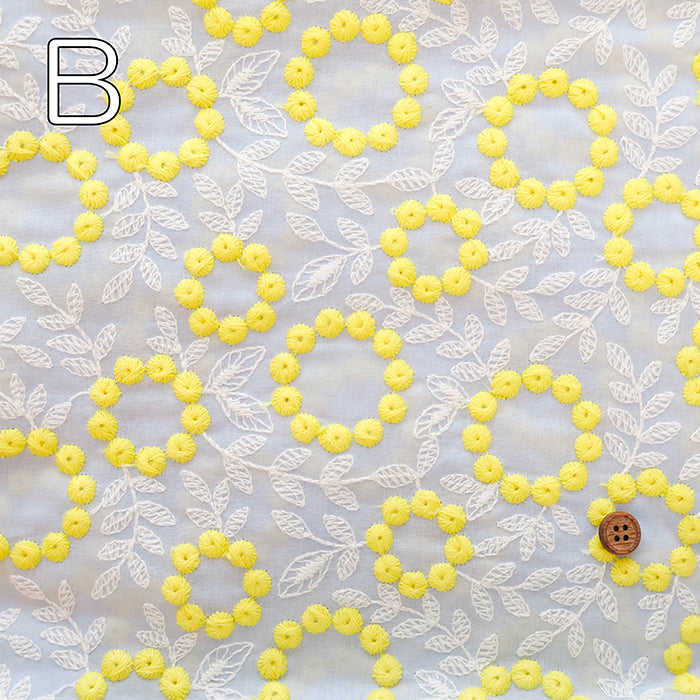 Cotton Lawn  Embroidered Fabric - Flower - nomura tailor