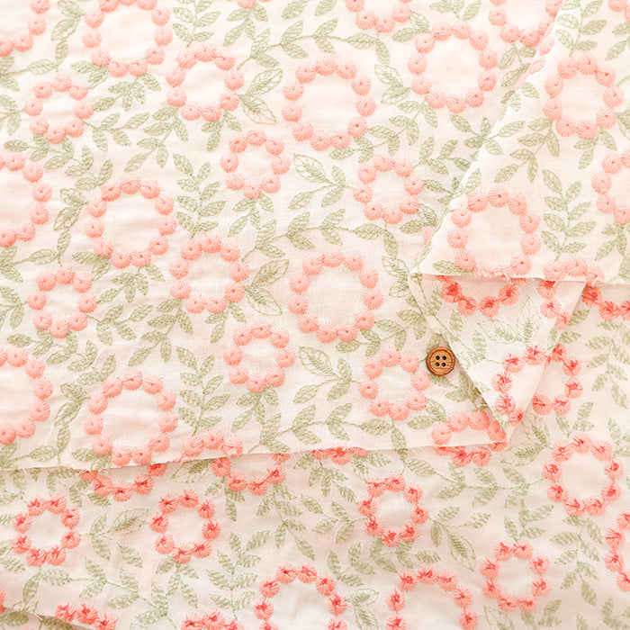 Cotton Lawn  Embroidered Fabric - Flower - nomura tailor