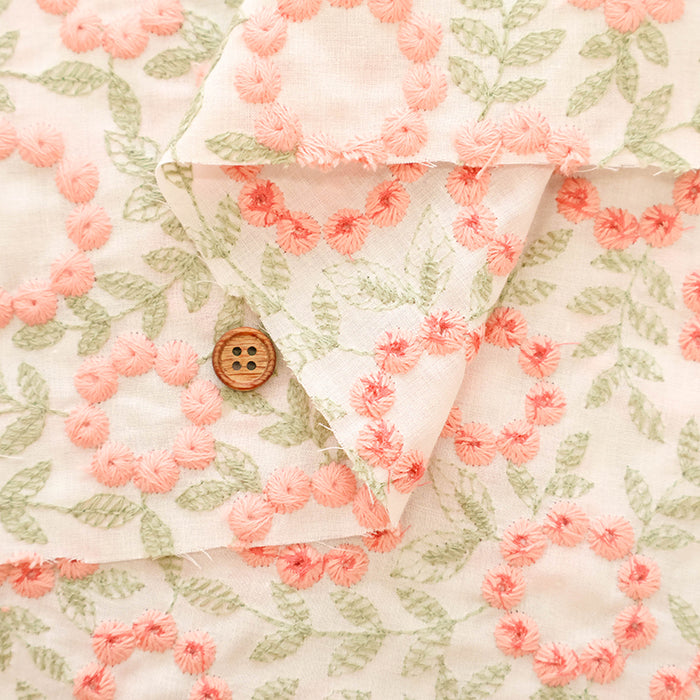 Cotton Lawn  Embroidered Fabric - Flower - nomura tailor