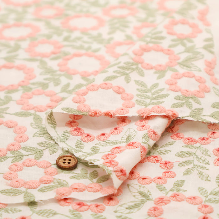 Cotton Lawn  Embroidered Fabric - Flower - nomura tailor