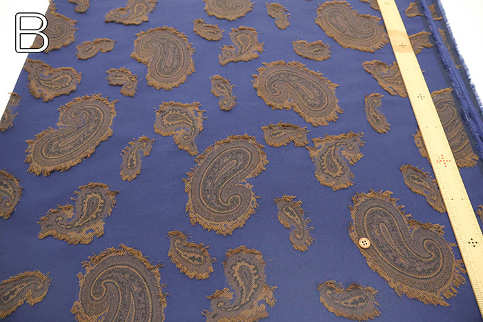 Polyester Cut Jacquard Fabric - Paisley - nomura tailor