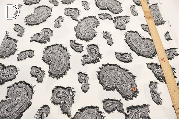 Polyester Cut Jacquard Fabric - Paisley - nomura tailor