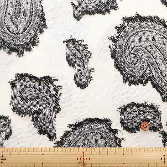 Polyester Cut Jacquard Fabric - Paisley - nomura tailor