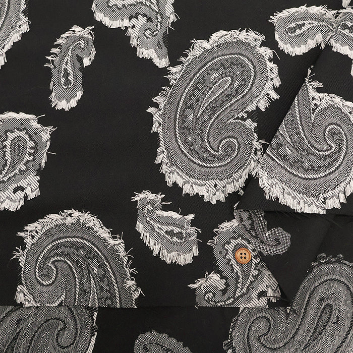 Polyester Cut Jacquard Fabric - Paisley - nomura tailor