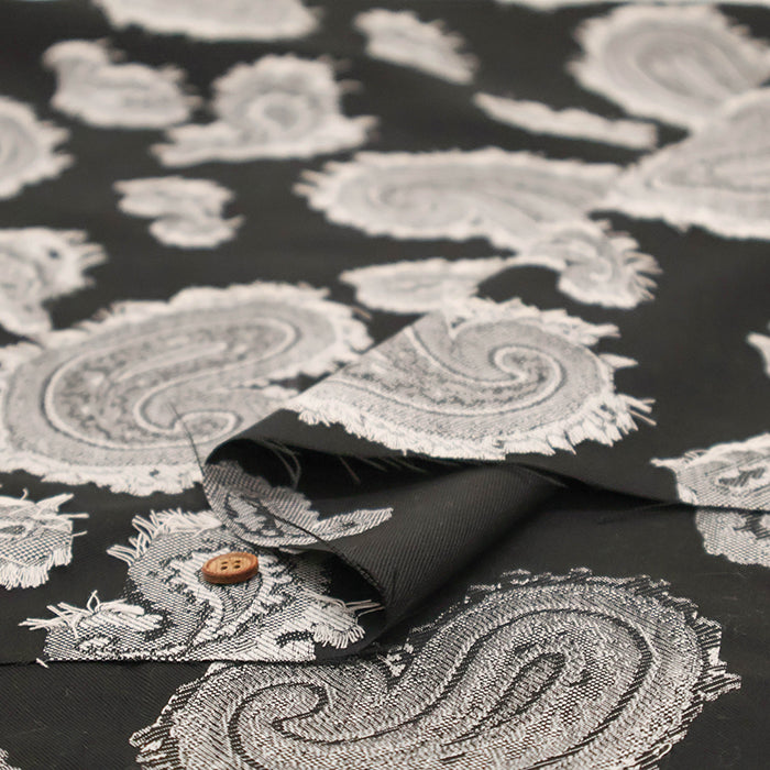 Polyester Cut Jacquard Fabric - Paisley - nomura tailor