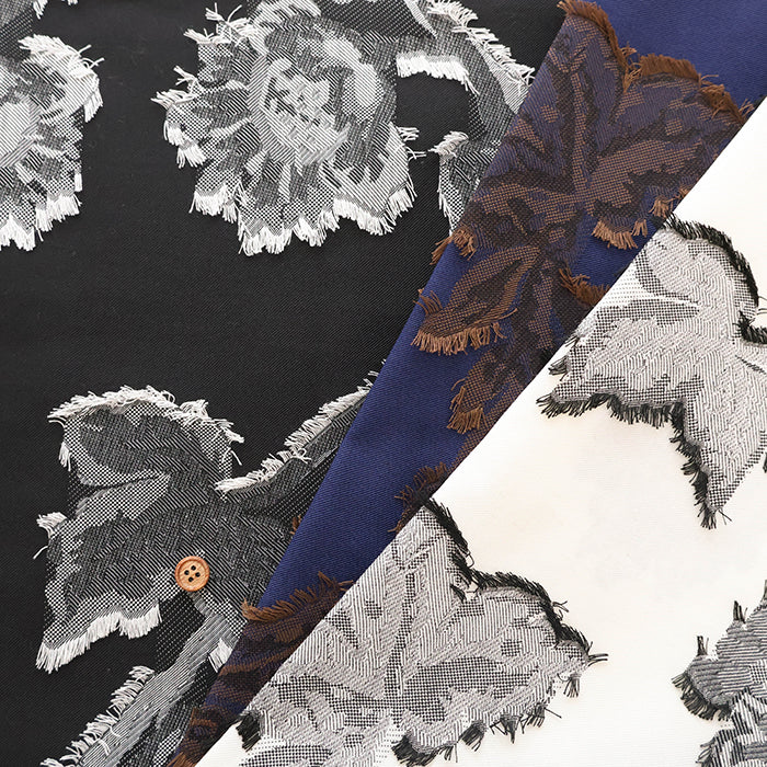 Polyester Cut Jacquard Fabric - Flower - nomura tailor
