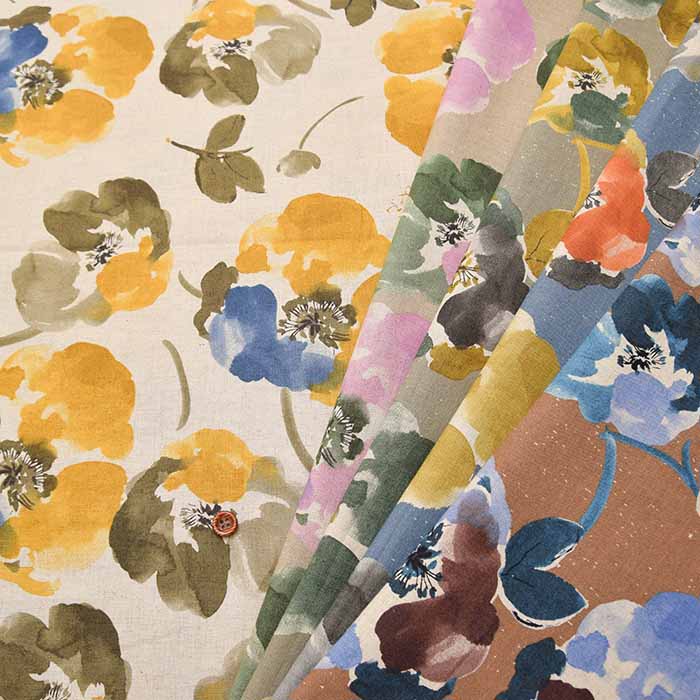 C/L sheeting print fabric paint flower - nomura tailor