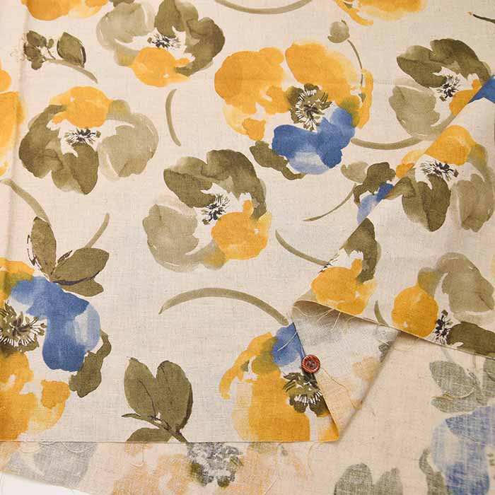 C/L sheeting print fabric paint flower - nomura tailor