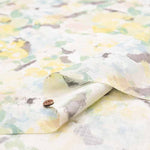 Linen sheeting print fabric Watercolor lacquer flower - nomura tailor