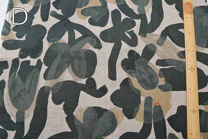 Linen sheeting printed fabric Flower - nomura tailor